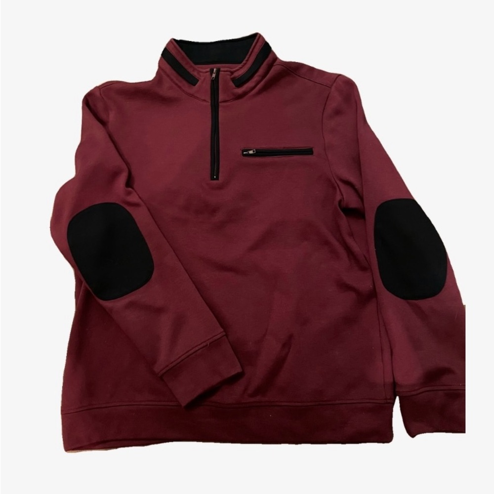 Men's Burgundy Quarter-Zip Sweater from Tip Top